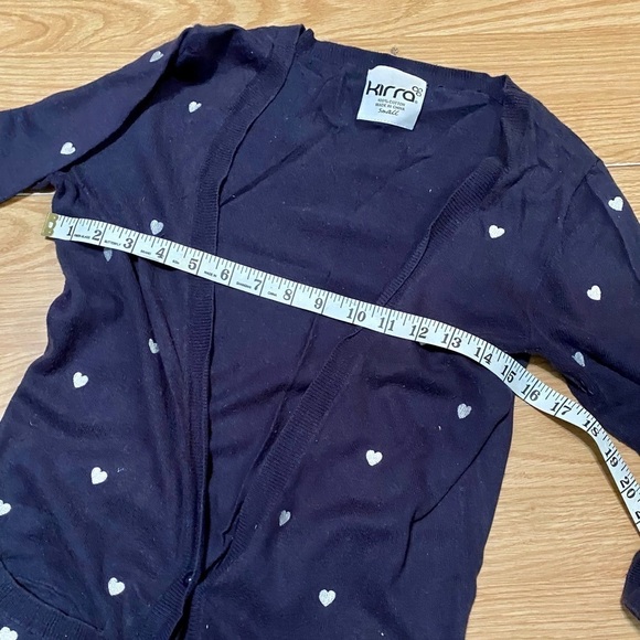Kirra Hearts Cardigan Sweater 3/4 Sleeve Size S - Picture 2 of 9